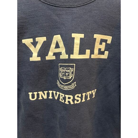 Yale University Crewneck Navy Blue White Ivysport College Men's Small Academia - Picture 2 of 6
